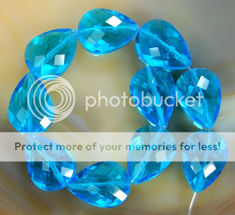 13x18mm faceted darkcyan czech glass crystal teardrop beads 10